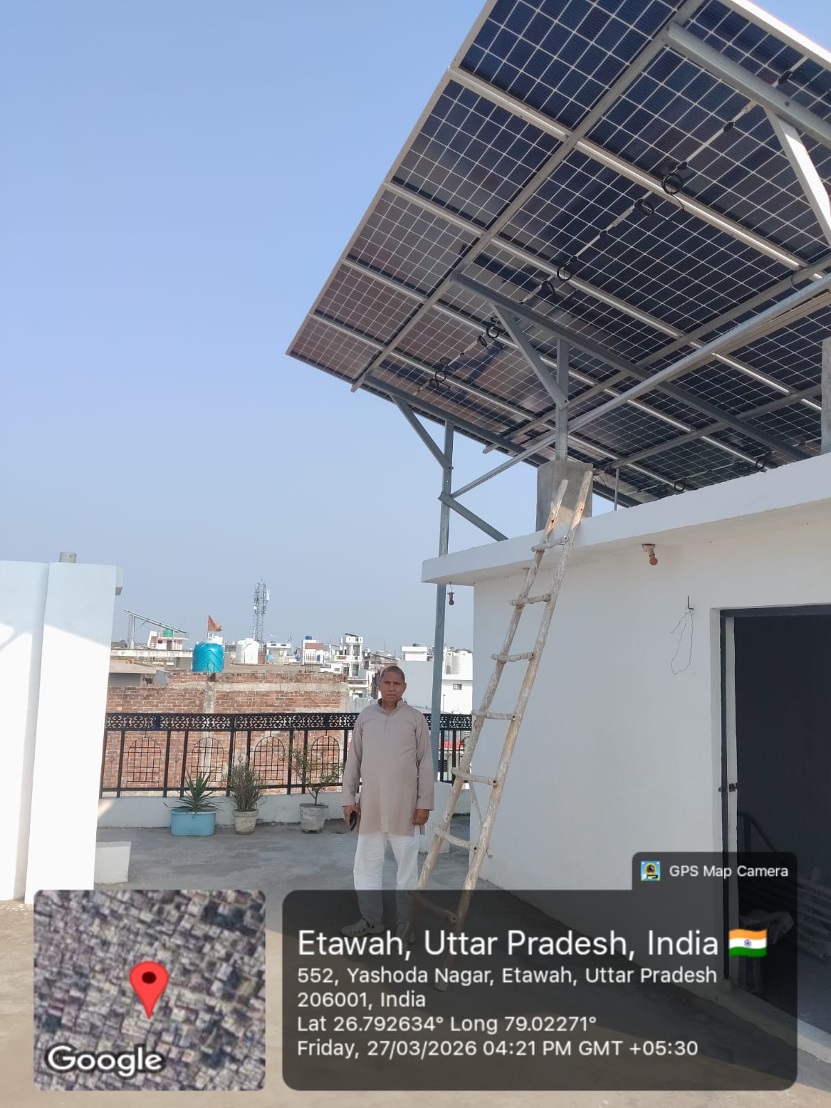 Solar panel installation photo from Jaswantnagar, Uttar Pradesh